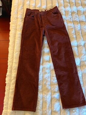 Velvet Heart Rust Corduroy High-Rise Straight Pants